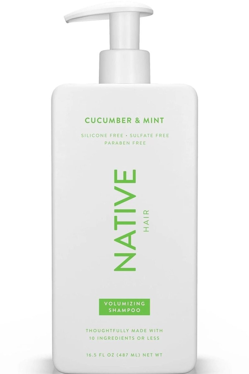Native Vegan Cucumber & Mint Natural Volume Shampoo, Clean, Sulfate, Paraben and Silicone Free - 16.5 fl oz