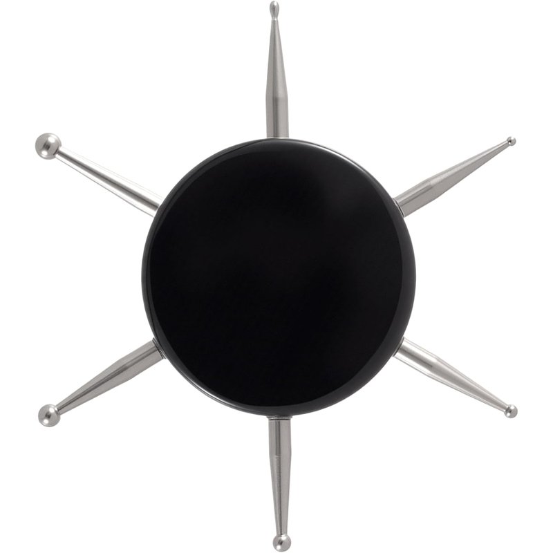 Nail Dotting Tool, 6-in-1 Metal Dotting Tool Nail Art, Circular Nail Design Dotting Pen, Ergonomic Dotting Disc for Manicure Embossing, Tracing, Painting - Black, 1pcs