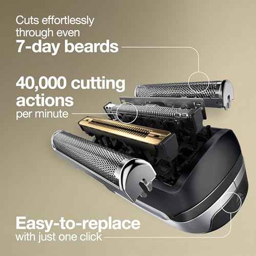 Braun Electric Shaver Head Replacement Part 92B Black, Compatible with Series 9 Electric Razors for Men