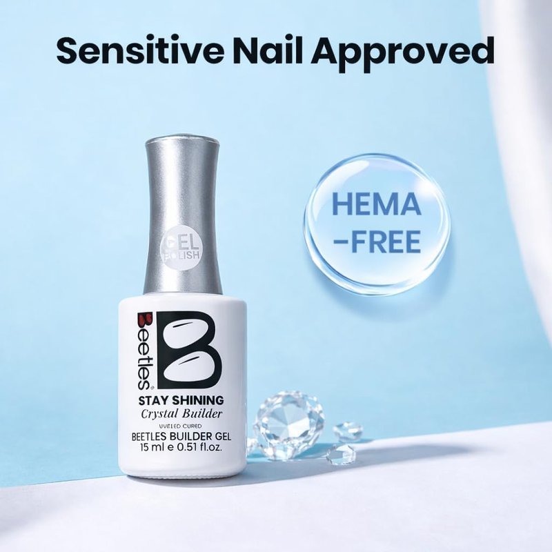 Beetles HEMA-Free Builder Nail Gel-Stay Shining Clear Building Instant Apex Strengthening Weak Nails & Extension for Beginner DIY Salon,Long Lasting UV LED Lamp Needed Gifts for Women