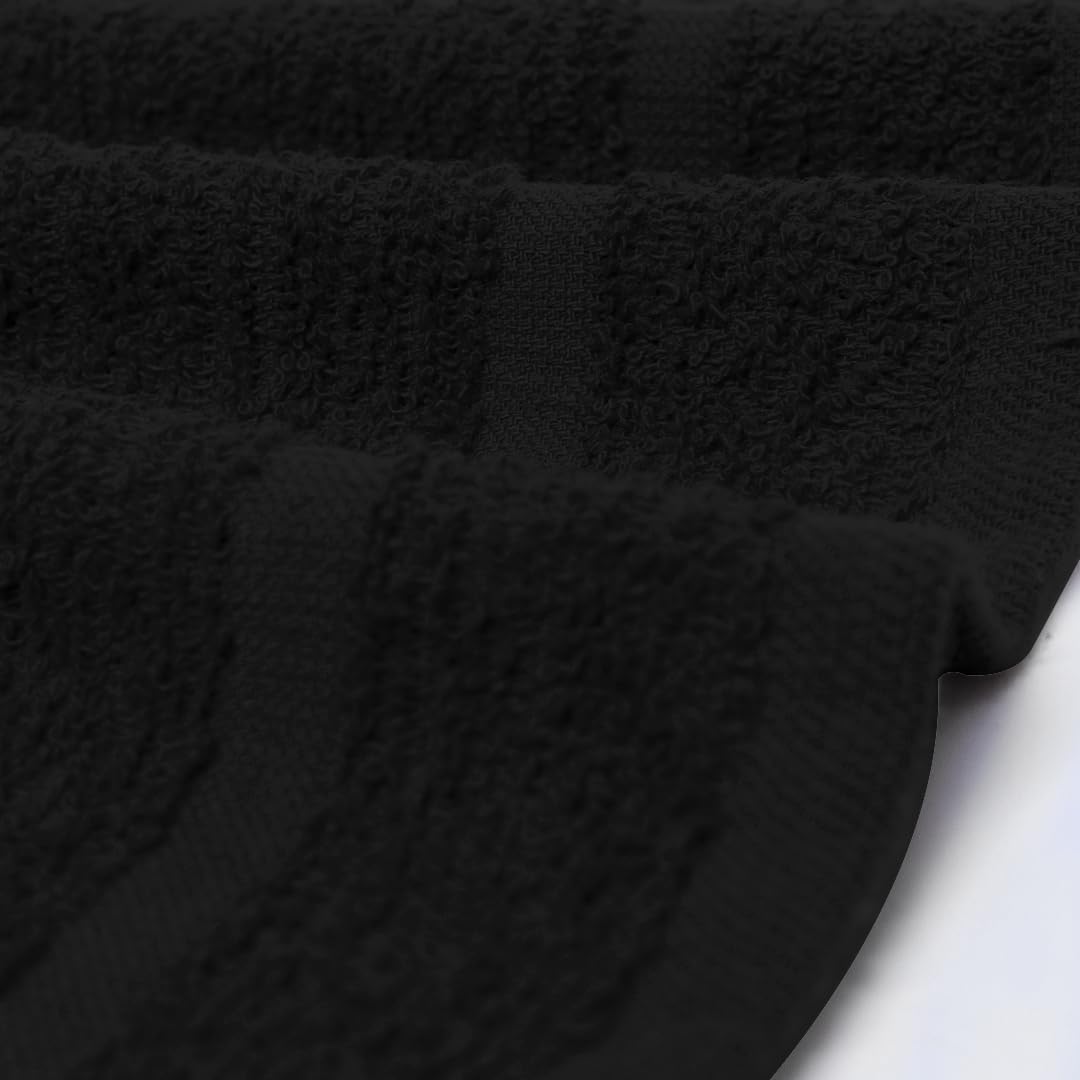 Avalon Towels Wash Cloths for Showering 24 Pack Face Towels 100% Cotton Black Washcloths 12x12 Wash Rags, Facial Towel, Fingertip Towel,Bath Rags