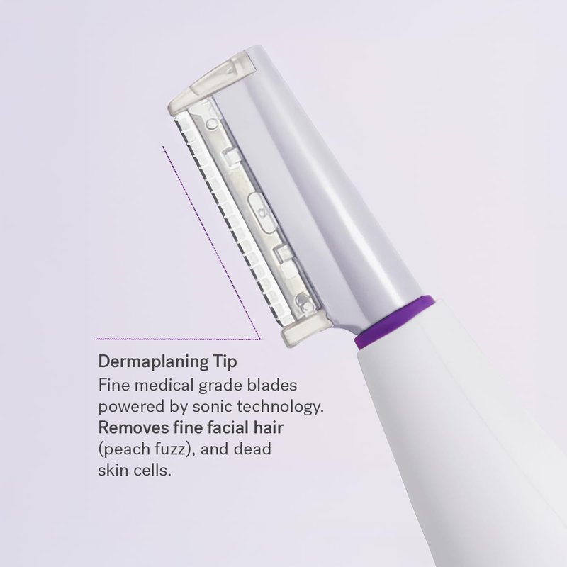 Michael Todd Beauty Sonicsmooth Dermaplane Razor for Women Face + Eyebrow trimmer Dermaplaning System - Peach Fuzz Remover - 8 Weeks of Dermaplaning Blades