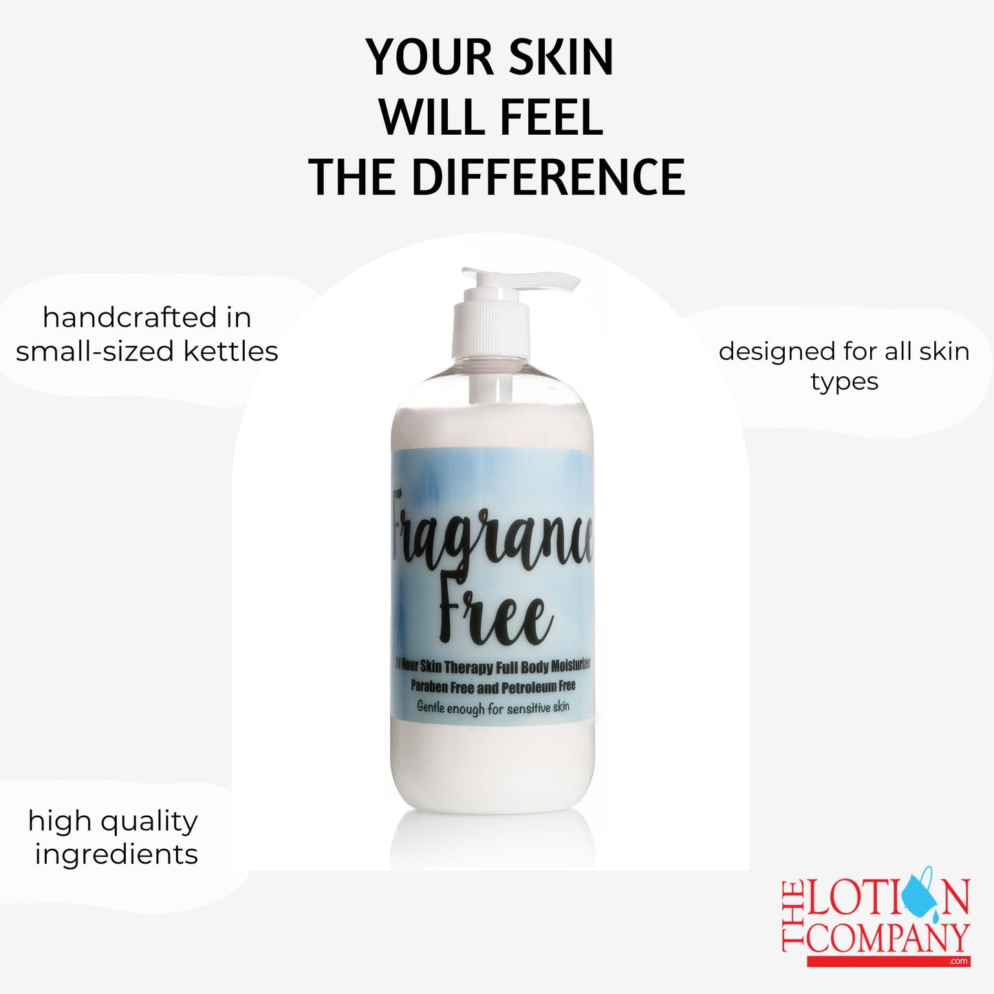 The Lotion Company 24 Hour Skin Therapy Lotion – Fragrance-Free Body Lotion, Moisturizer for Sensitive & Dry Skin, Non-Greasy, Soothing Hydration, Made in USA