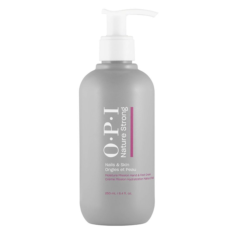 OPI Nature Strong Nails & Skin - Moisture Misson Hand & Foot Cream | Enriched with Shea Butter & Glycerin for Silky-Smooth Skin | Infused with Avocado & Sweet Almond Oil | 8.4 Fl Oz | 250 mL