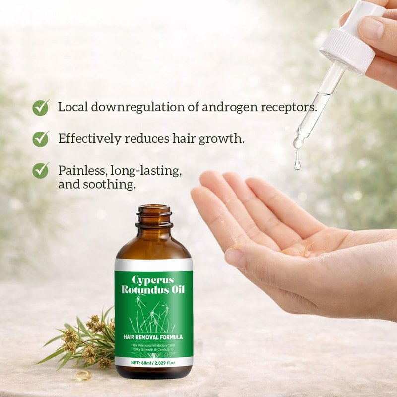 Cyperus Rotundus Oil | Cypress Rotundus Oil for Hair Removal | Reduces Hair Appearance | Soothes and Hydrates Skin,Hair Removal Oil Ideal for All Skin Types, 60ml
