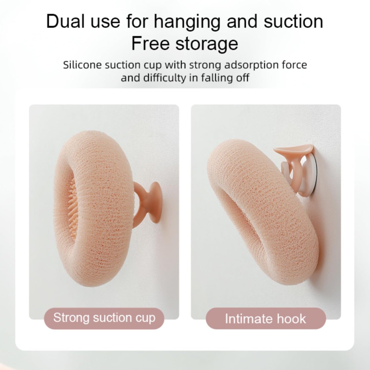 Soft Sunflower Bath Ball with Suction Cup Hook, 3D Textured Mesh Exfoliating Bath Sponge Cleaning Brush，New Silicone Massage Center for Deep Cleansing (Off-White+Light Cyan+Purple)