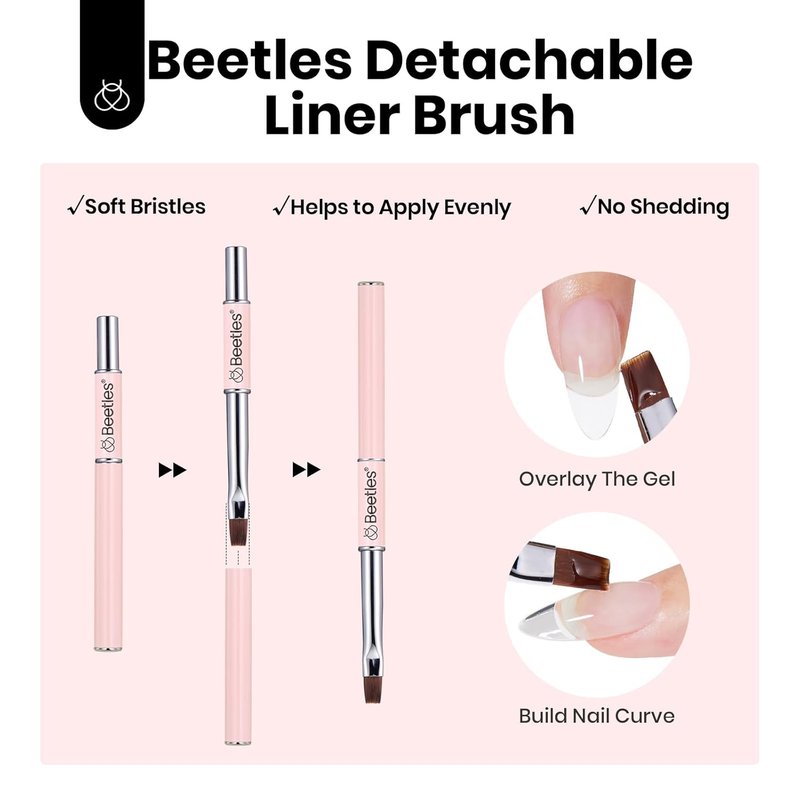 Beetles HEMA-Free Hard Gel for Nails - 2 Pcs 1 oz Clear & Jelly Nude Sculpting Gel | UV & LED Cured