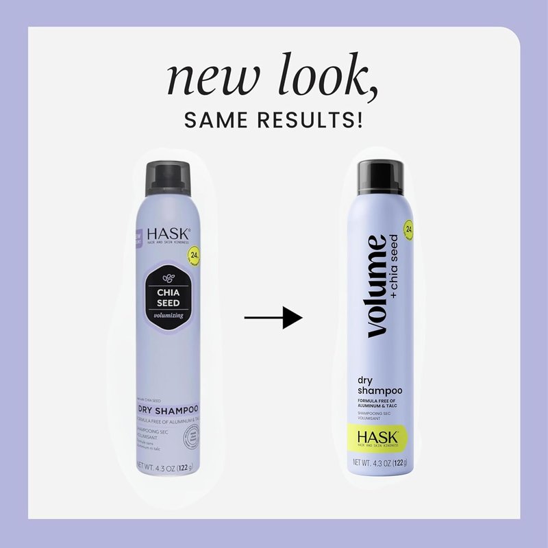 HASK Chia Seed Volumizing Dry Shampoo - Absorbs Oil, Adds Volume & Bounce | 8.1oz, Sulfate-Free & Cruelty-Free