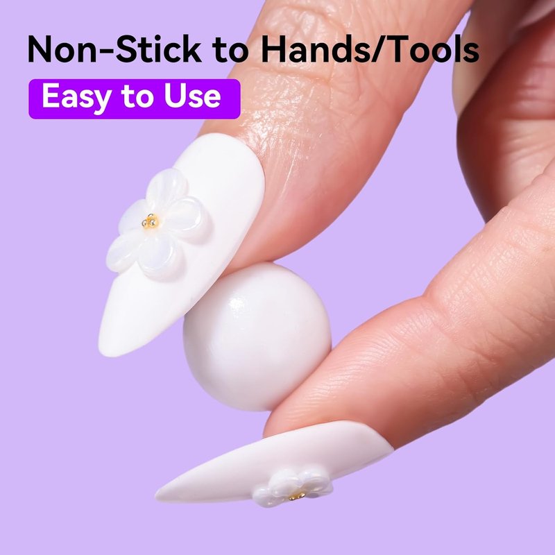 Makartt 3D Gel Nail Art - 4-in-1 Solid Builder Gel, Non-Sticky White, 15ML | Perfect for DIY & Salon Use