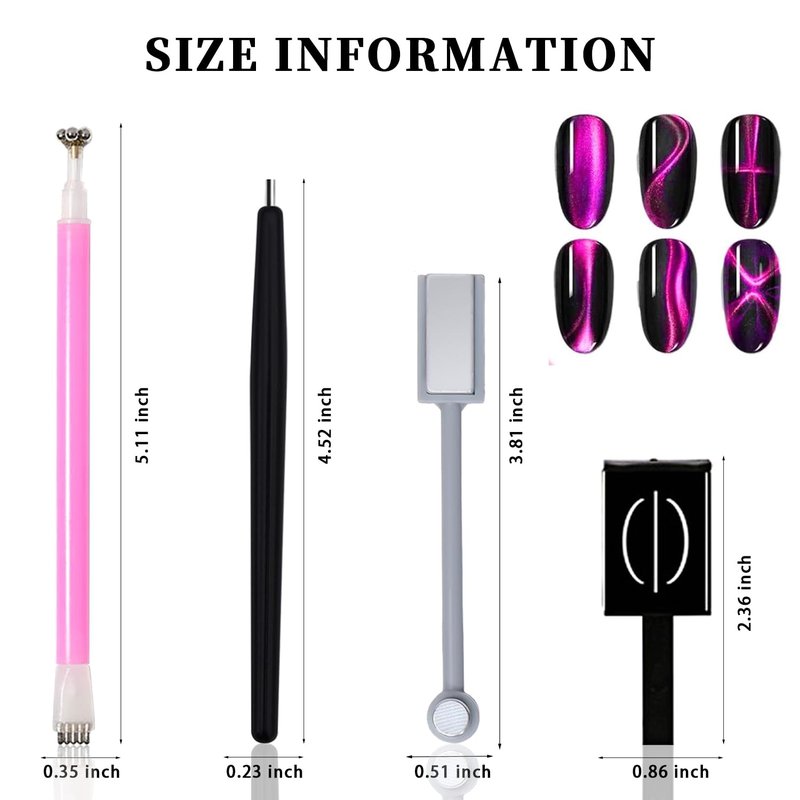 Cat Eye Nail Magnet Pens - 16Pcs Gradient Design Tools for Magnetic Nail Art | Perfect for Women’s Nails