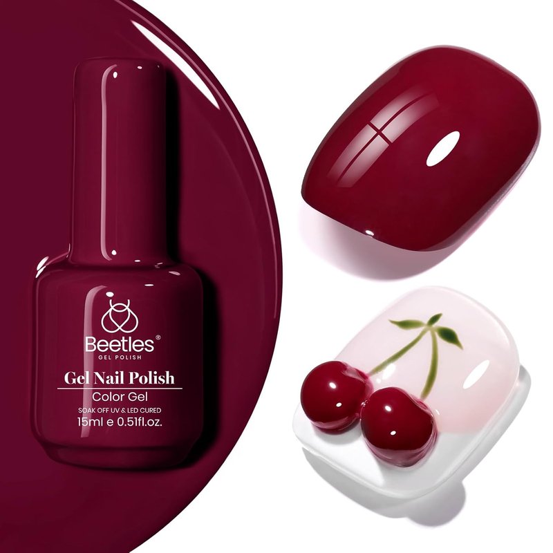 Burgundy Red Gel Nail Polish - Long-Lasting Soak Off UV/LED | 15ML Wine Color for DIY Manicure