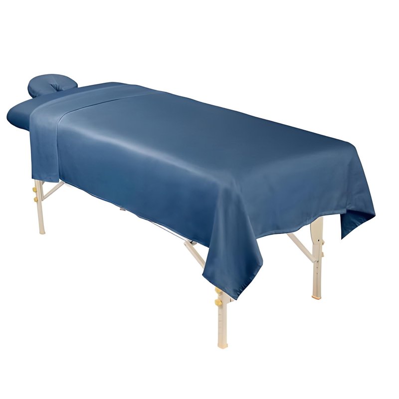 ForPro Professional Collection Premium Microfiber 3-Piece Massage Sheet Set, Ocean Blue, Ultra-Light, Stain, and Wrinkle-Resistant, Includes Flat, Fitted Sheet and Massage Face Rest Cover