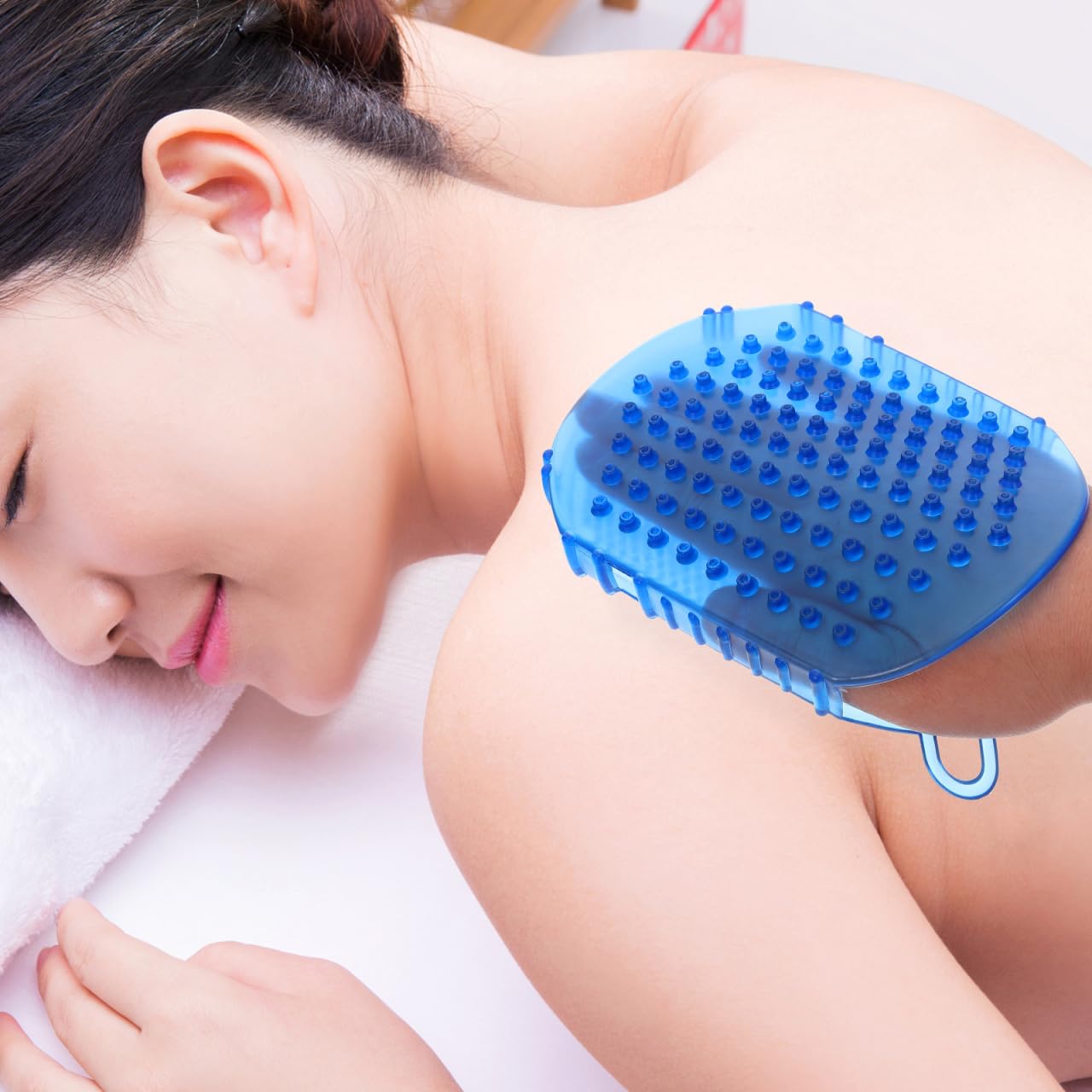 Healifty Massage Brush 2-Pack Double-Sided Silicone Body Scrubbers for Bath Exfoliating and Relaxation Convenient Household Spa Tool with Comfortable Grip 5.90X4.29X0.98In