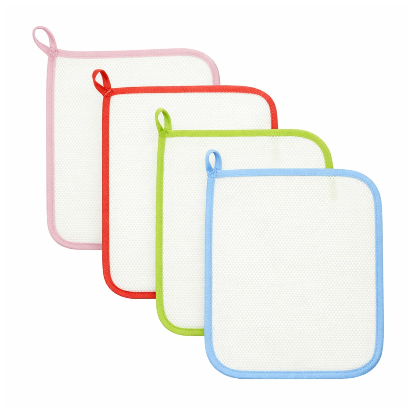 4 PCS Exfoliating Washcloths, Bath Scrub Cloths Net Wash Towels, Exfoliate Bath Towel Cloths for Women Man Deep Cleaning Face Body