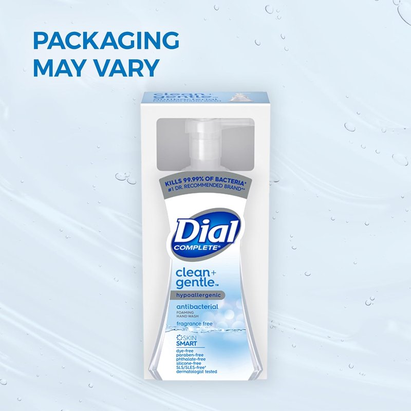 Dial Complete Antibacterial Foaming Hand Wash - Fragrance-Free, 7.5 fl oz | 8 Count Case