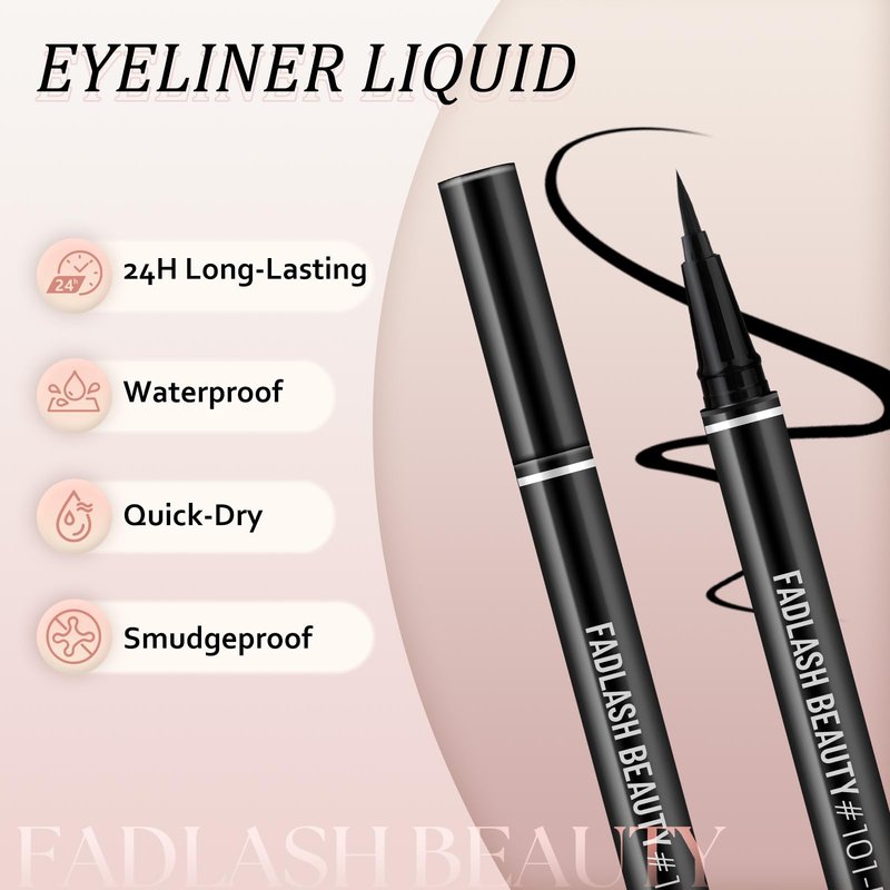 Eyeliner Liquid Eyeliner with Fine Brush for Smooth Application, Waterproof & Smudge-Proof Eye Liner, Long-Lasting Makeup, Highly Pigmented Black Eyeliner Pencil, Cruelty-Free & Vegan, 0.6ml