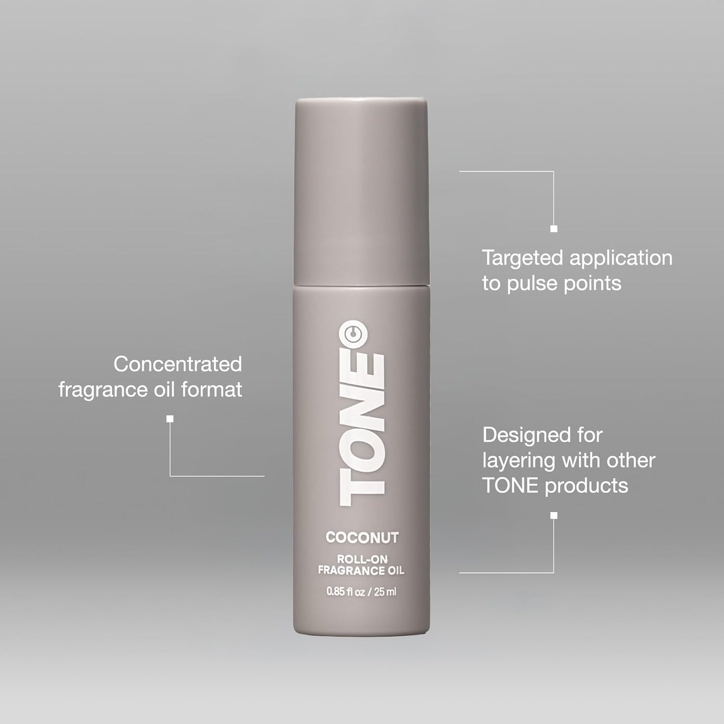 TONE Roll-On Fragrance Oil for Men - Coconut, Vanilla & Sandalwood Scent | 0.85 fl oz