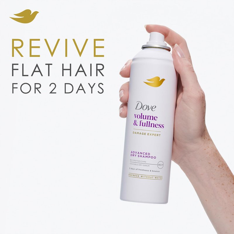 Dove Shampoo and Conditioner Set, Volume & Fullness + Advanced Dry Shampoo – Refresh & Revive Thin, Flat and Dry, Damaged Hair (3 Piece Set)