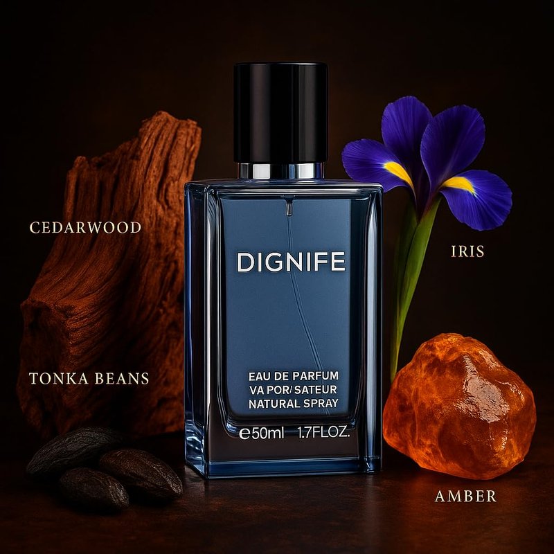Men's Cologne, Natural Spray with Cedarwood, Iris, Tonka Beans, and Amber Notes, Luxurious Perfume for Men, Blue Bottle Eau de Parfum 50ml/1.7 fl.oz