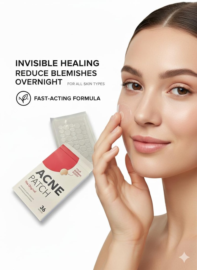 Acne Patch The Original Hydrocolloid Pimple Patches, Invisible Blemish Spot Treatment for Face and Body, Fast-Acting Overnight Healing, Drug-Free and Vegan, 36 Count, 3-Pack (108 Total)