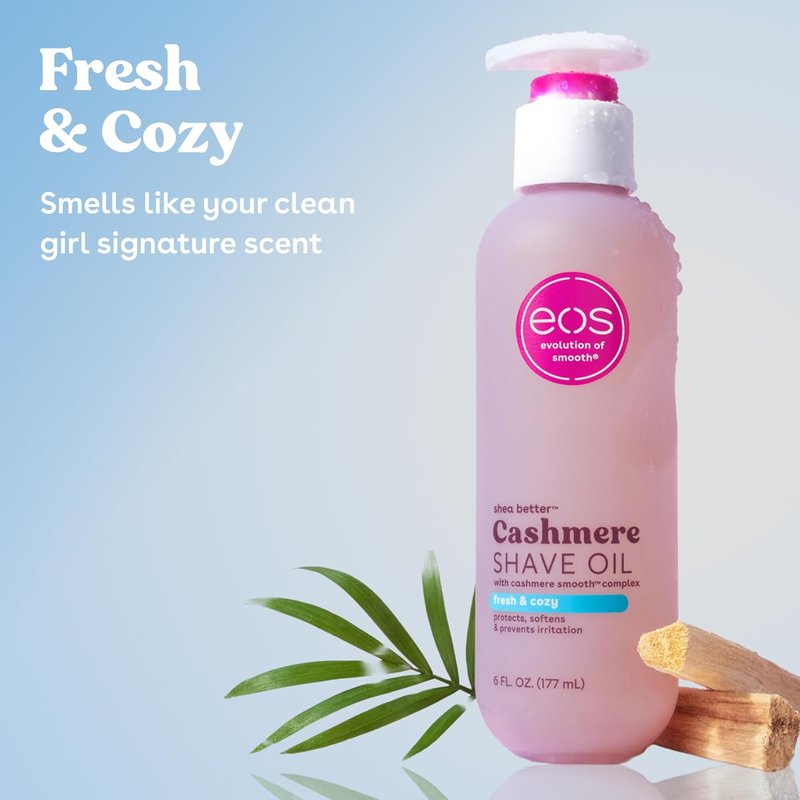 eos Cashmere Shave Oil - Moisturizing Formula with Shea Butter & Glycerin | Prevents Irritation, 6 fl oz