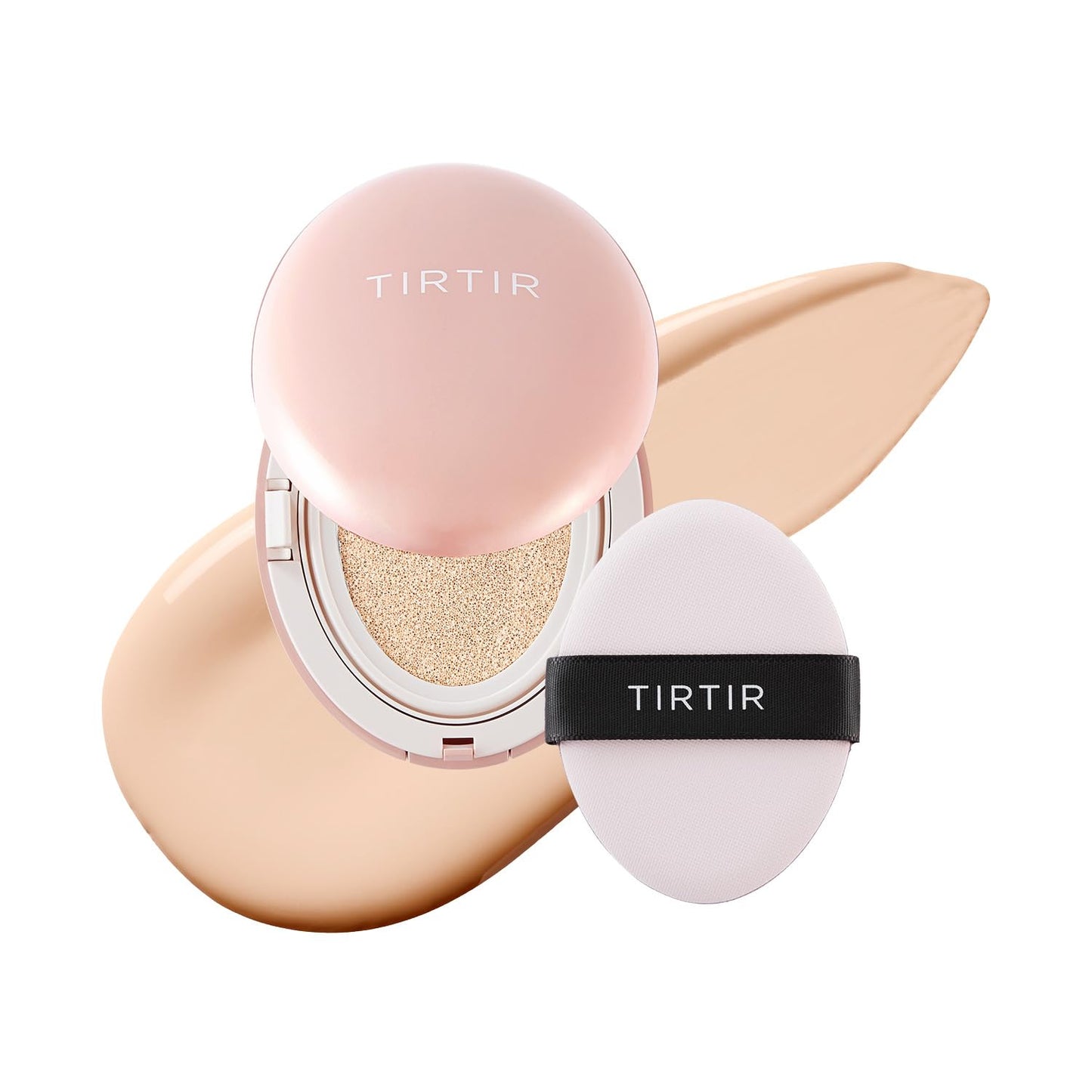 TIRTIR All Cover Pink Cushion - Korean Foundation with SPF | Mini Size (#13N Fair Ivory, 0.15 Fl Oz)