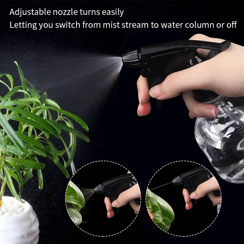 SUPERLELE Spray Bottles - 8oz Empty Plastic Bottles with Adjustable Nozzle | 7-Pack with Funnel & Labels