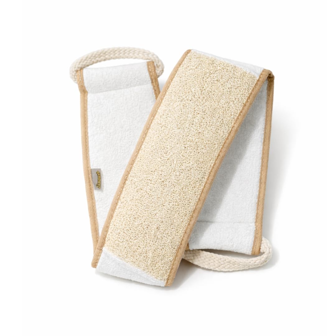 Skwash, Natural XL Back loofah, Cotton Back