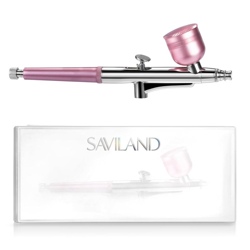 SAVILAND Advanced Airbrush Gun: Zero Downtime Flawless Design Airbrush Kit Portable Airbrush Accessories 0.3mm Needles Nail AirBrush Machine for Painting Cake Decorating Barber Model Makeup Nail Art
