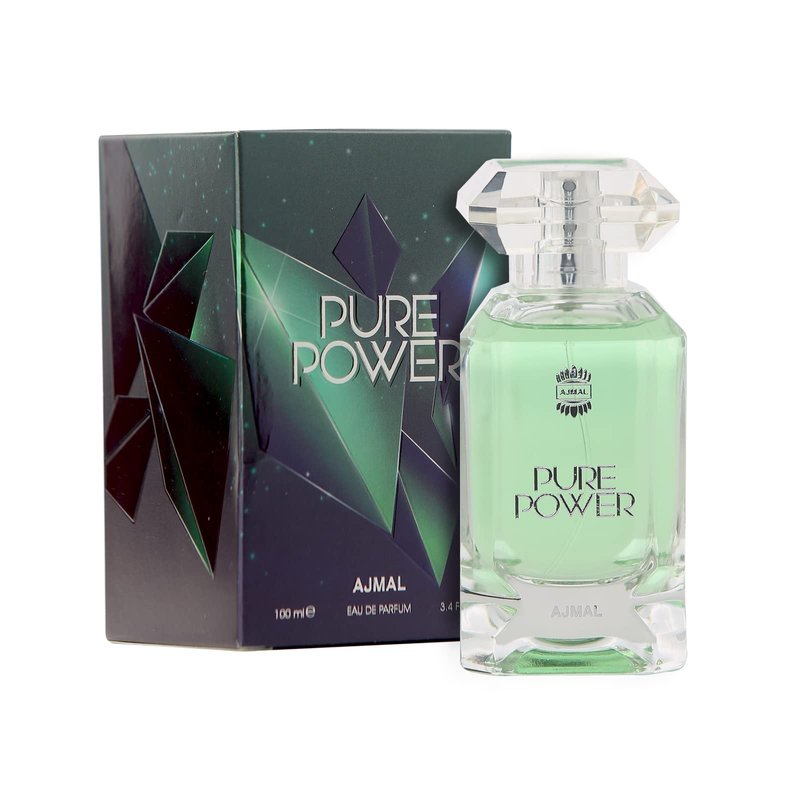 Ajmal Pure Power Eau de Parfum 3.4 oz / 100 ml for Men | Fresh Spicy Woody Fragrance with Citrus, Lavender & Tonka | Long-Lasting Luxury Scent from Dubai