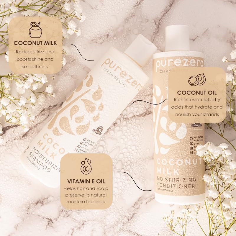 Coconut Milk Shampoo & Conditioner Set | Vegan, Cruelty-Free, Intense Hydration - Zero Sulfates & Parabens