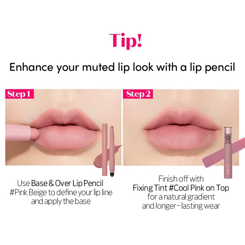 ETUDE Fixing Tint #01 Analog Rose - Long-Lasting Waterproof Liquid Lipstick | High Pigment Matte Finish, 4g