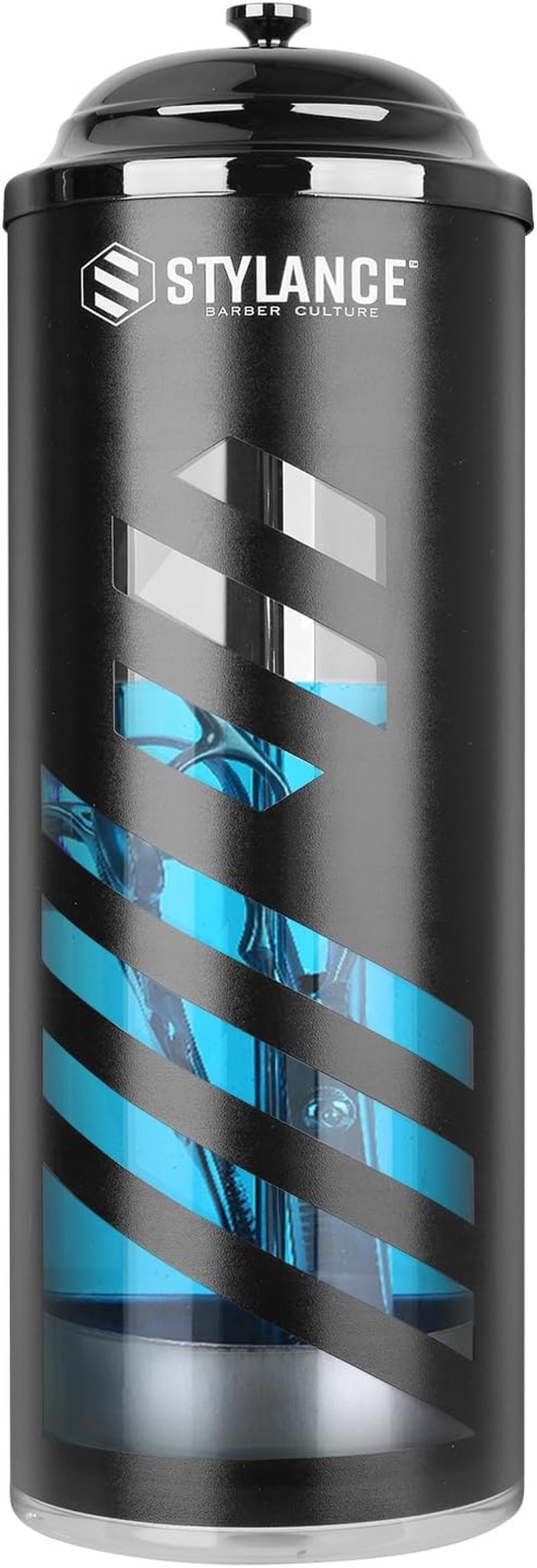 Skiennix Barber Disinfecting Jar - Acrylic Container with Removable Basket | 37 oz for Salon Tools