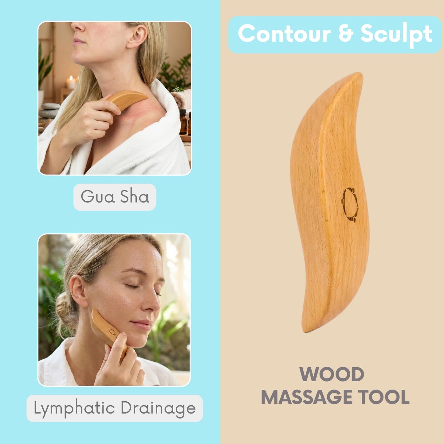 4pcs Dry Brushing Body Brush Set for Lymphatic Drainage-Natural Bristle Dry Skin Brush +Facial Dry Brush for Face+Dry Skin Exfoliating Scrubber+Wood Therapy Massage Tool. Gua Sha, Anti-Cellulite.