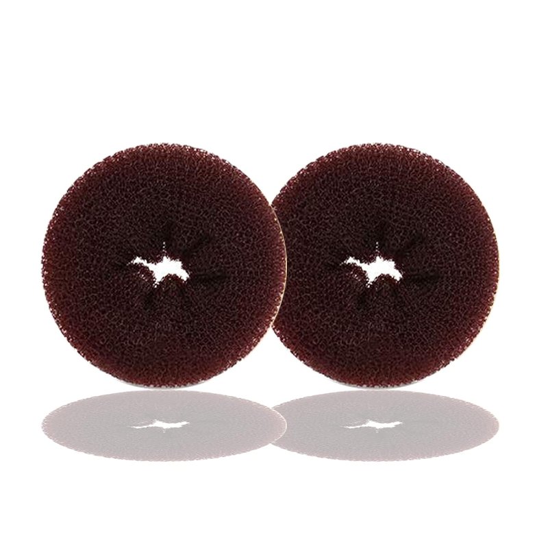 Hair Donut Bun Maker Set - 2PCS Ring Style Chignon Shaper for Kids | Short & Thin Hair (2.5 Inch/Brown)