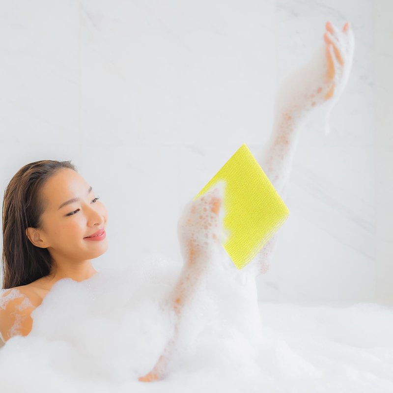 3 Pcs Exfoliating Washcloth, 35 Inch Exfoliating Bath Cloth Body Scrubber Wash Cloths for Showering Towel Japanese Washcloth Loofah Sponge Net Rag Back Washer