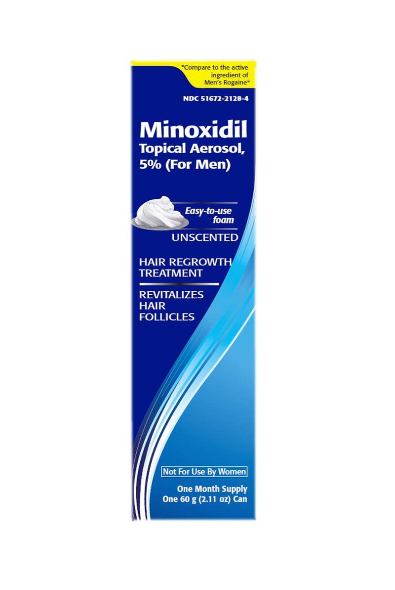 Minoxidil Topical Aerosol Foam, 5%, Hair Regrowth 3 Months Treatment for Men, 2.11 oz (3 Pack)