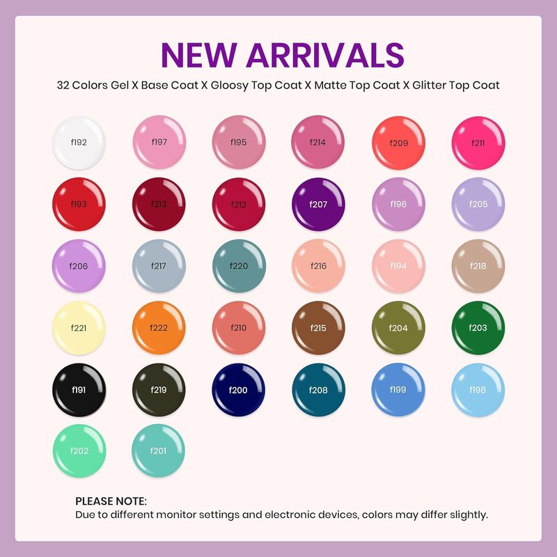 Beetles Summer Gel Polish Set - 32 Vibrant Colors with Base & Top Coat | Perfect Nail Art Gift for Women