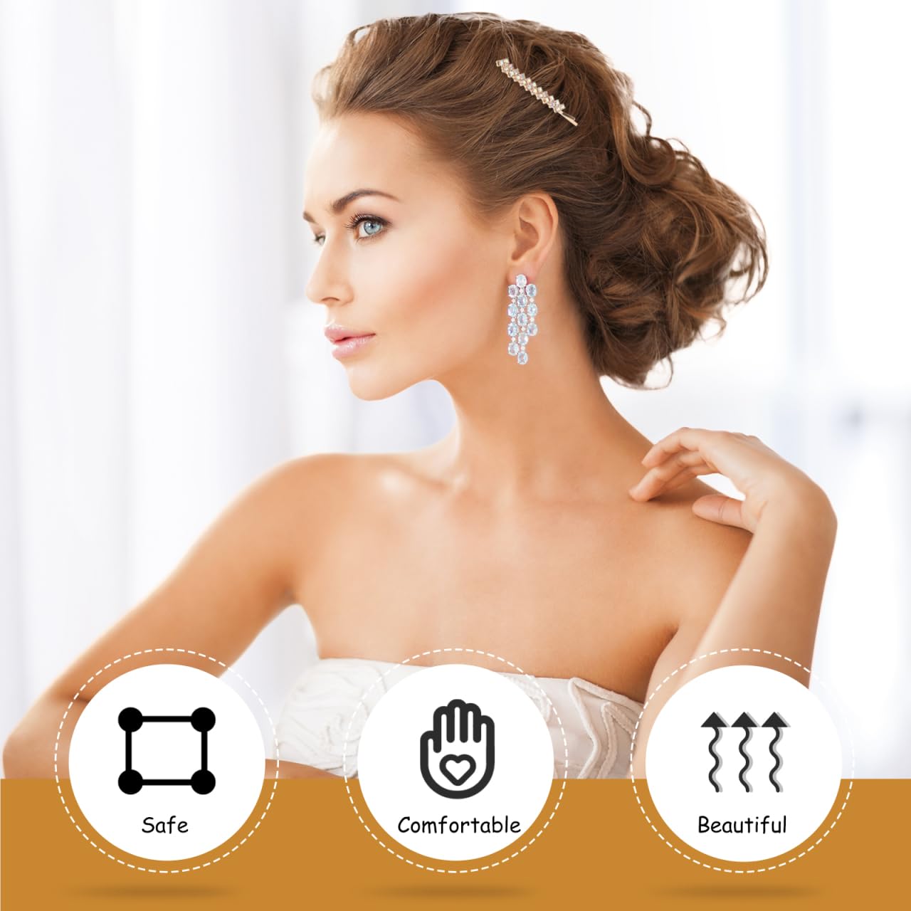 Uonlytech Crystal Rhinestone Hair Clips and Bobby Pins - Alloy Bling Silver Rhinestones Hair Clamps and Small Clips for Women
