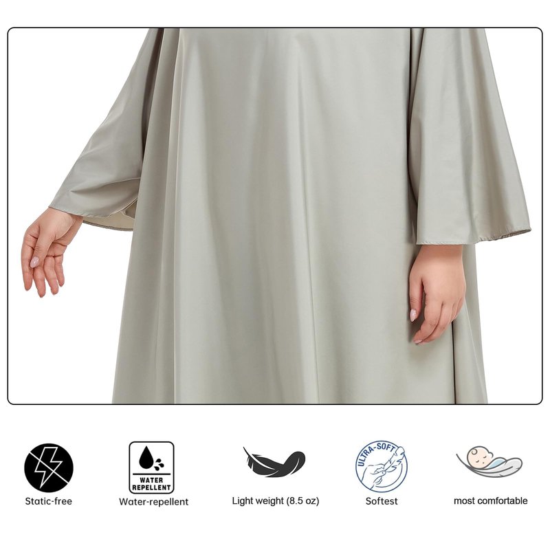 PERFEHAIR Professional Barber & Salon Cape with Sleeves | Large Hair & Water Repellent Cutting Cape with Adjustable Snaps | Lightweight for Adults, Men & Women, Warm Grey