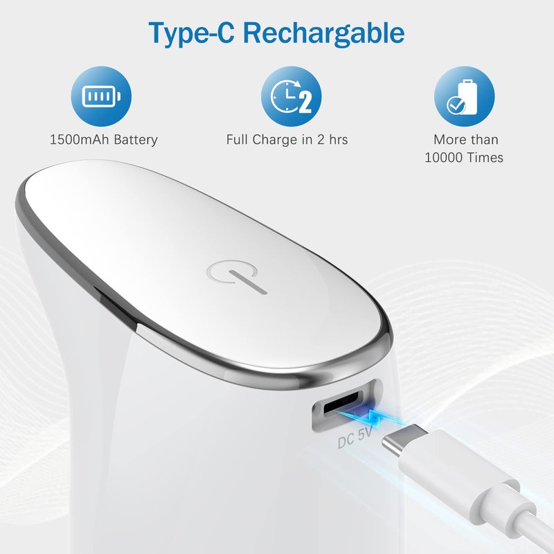 BEAUTURAL Automatic Foaming Soap Dispenser, Touchless Hand Soap Dispenser Rechargeable, Dish Soap Dispenser for Bathroom Countertop, Kitchen and Commercial 10oz/300ml