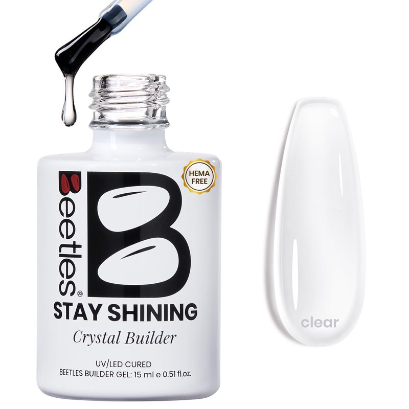 Beetles HEMA-Free Builder Nail Gel-Stay Shining Clear Building Instant Apex Strengthening Weak Nails & Extension for Beginner DIY Salon,Long Lasting UV LED Lamp Needed Gifts for Women