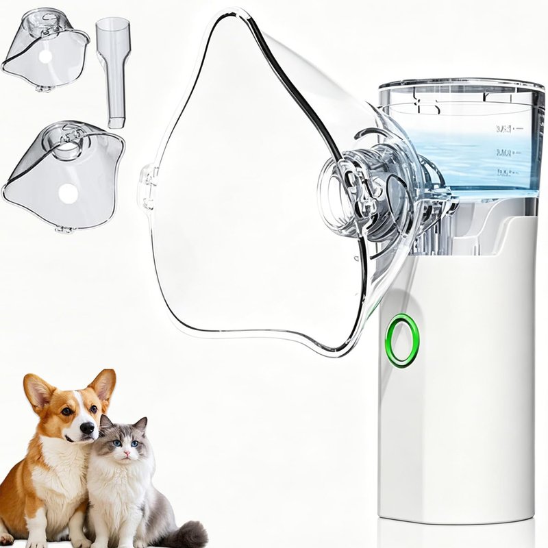Portable Pet Nebulizer for Cats & Dogs - Handheld Cool Mist Steam Inhaler for Breathing Problems - USB Rechargeable for Home, Travel & Car Use - Veterinary Respiratory Relief Device