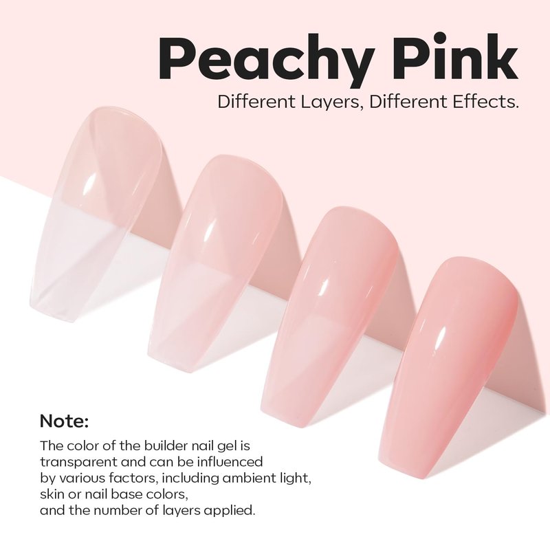 modelones Nail Strengthener Peachy Pink Nail Repair for Damaged Nails Strengthening Polish 15ml Nail Growth and Strengthener Natural Concealer Foundation Nail Care Gifts for Women