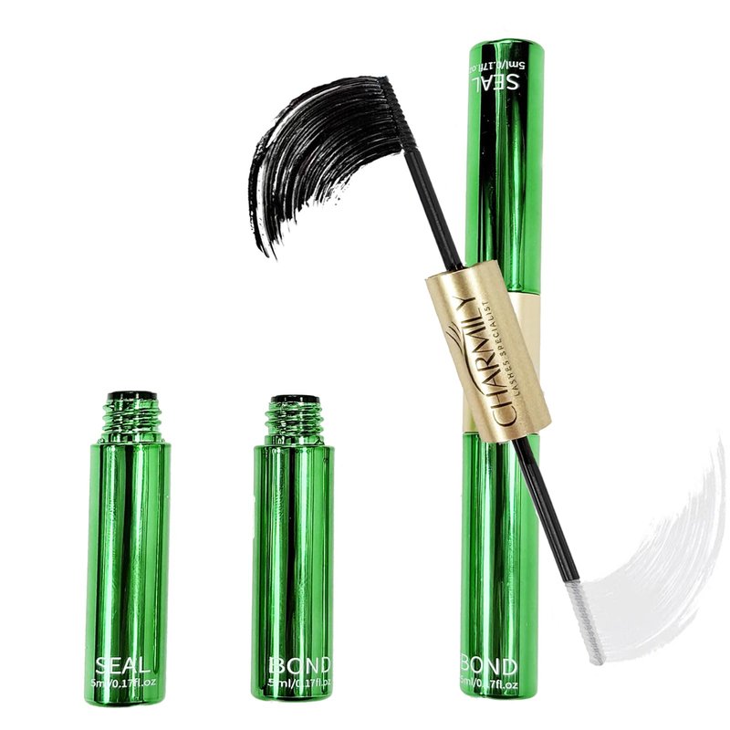 Charmily Lash Cluster Glue, Bond and Seal for Eyelash Clusters, 5ml+5ml, Waterproof, 2-in-1 Home Use, Strong Hold for 72H
