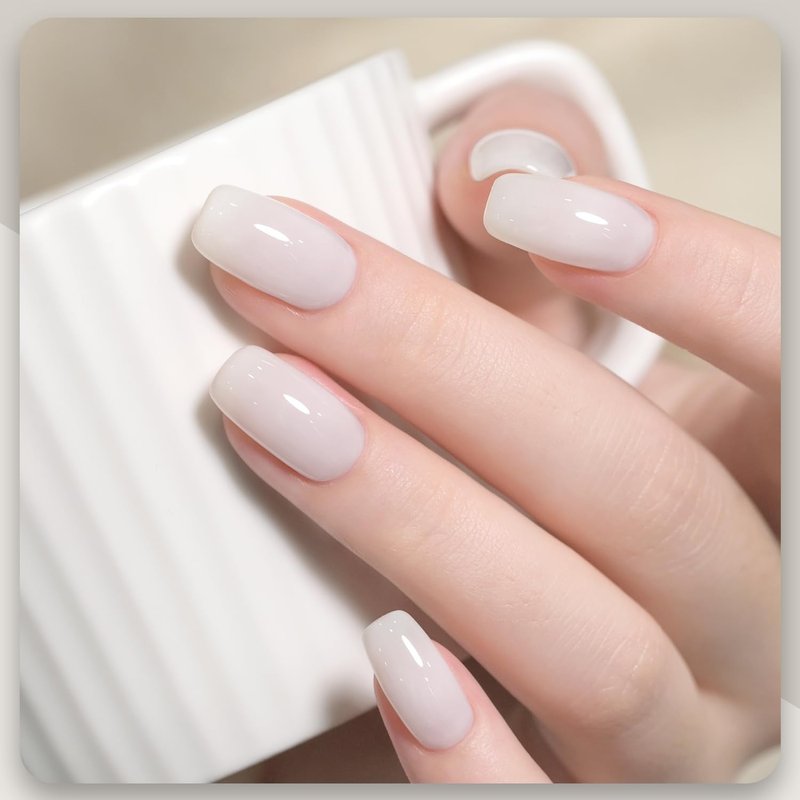 Modelones Nail Strengthener - Milky White Nail Polish for Damaged Nails | 15ml Ridge Filler & Hardener
