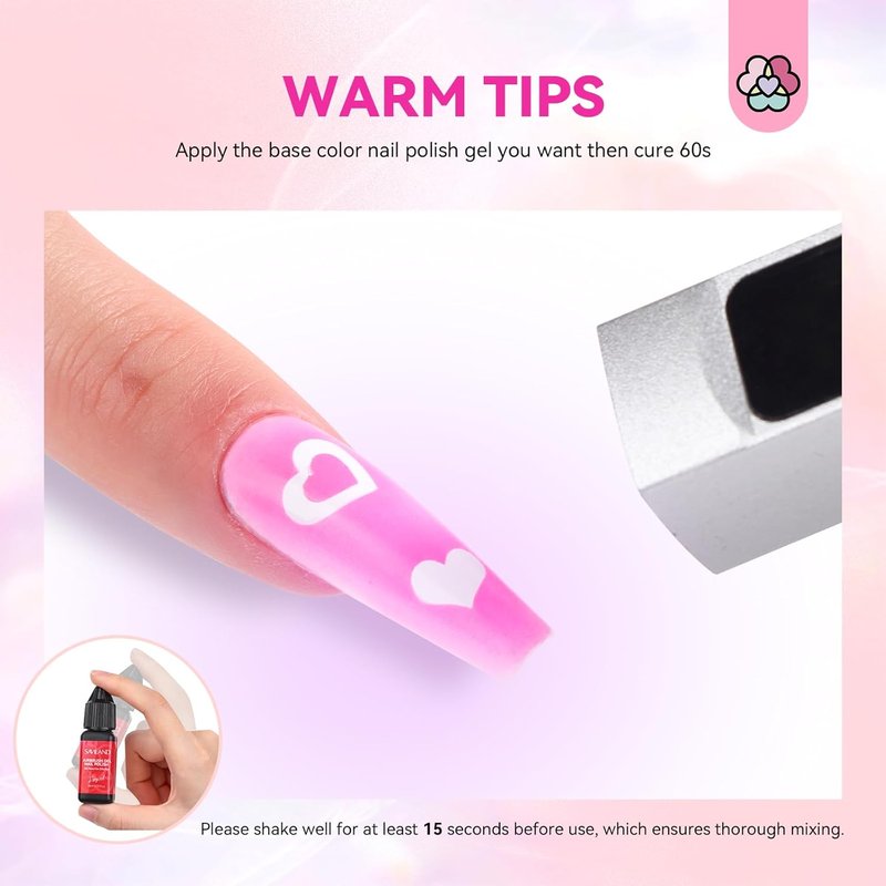 SAVILAND Airbrush Gel Nail Polish Hema-Free: Dilution-Free 12 Vitality Colors Airbrush for Nails Set Non-Acetone with Fine Mist Nail for Spray French & Ombre Nail Polish Nail Art Design Salon Kit