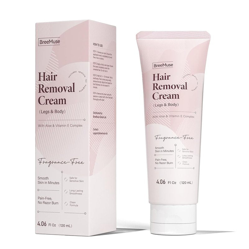 Hair Removal Cream for Women, Painless Depilatory Cream for Legs, Bikini Line & Underarms, Fast 5-10 Minute Body Hair Remover for Sensitive Skin with Moisturizing & Smoothing Formula