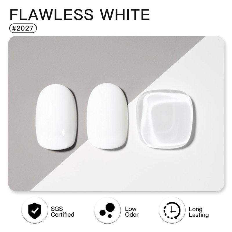 GAOY White Gel Nail Polish, 16ml Soak Off Gel Polish, UV Light Cure for Nail Art DIY Manicure at Home, 2027 Flawless White