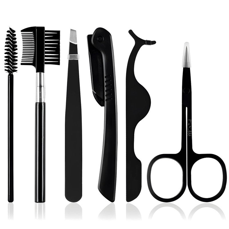 Kootinn Eyebrow Trimmer Kit, 6 in 1 Eyebrow Scissors, Tweezer, Eyebrow Razor, Eyebrow Brush and Comb for Women